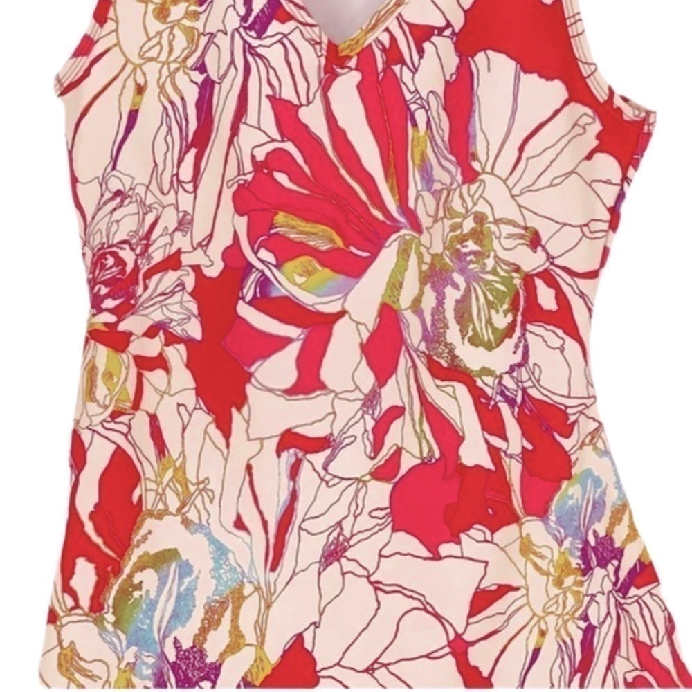 NWT Natori Josie Solstice Floral Poppy Tennis Dress Back-Cutout Pink Poppy - Picture 12 of 12